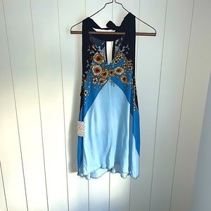 NWT Free People floral color block mini dress